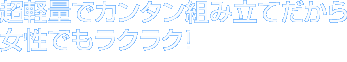 超軽量でカンタン組み立てだから女性でもラクラク！